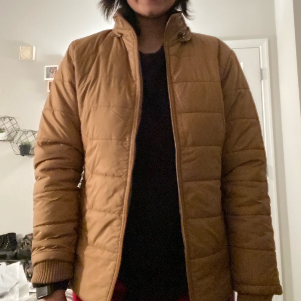 Tan Down Jacket (detachable fur hood)